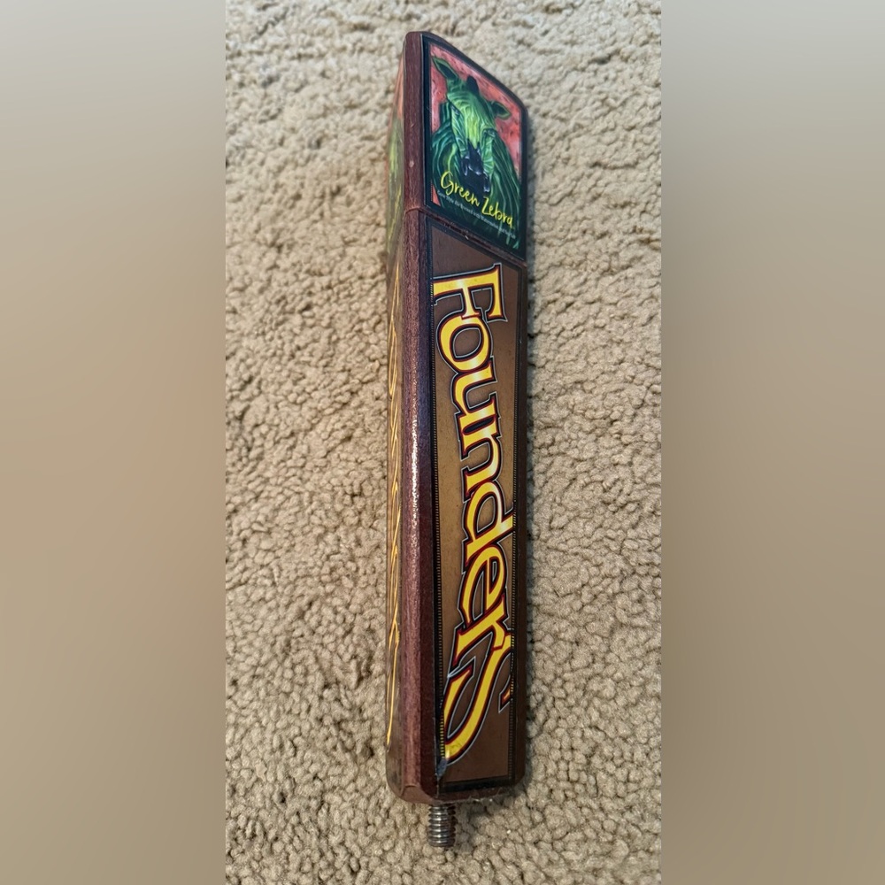 Founders Brewing Green Zebra Tap Handle, Seasonal Handle W Removable Top 10.5”